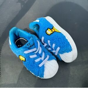 adidas Kids Blue Fuzzy Sneakers
